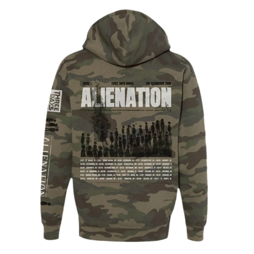 Three Days Grace Camo Concert Hoodie size 2XL Official Concert Merchandise